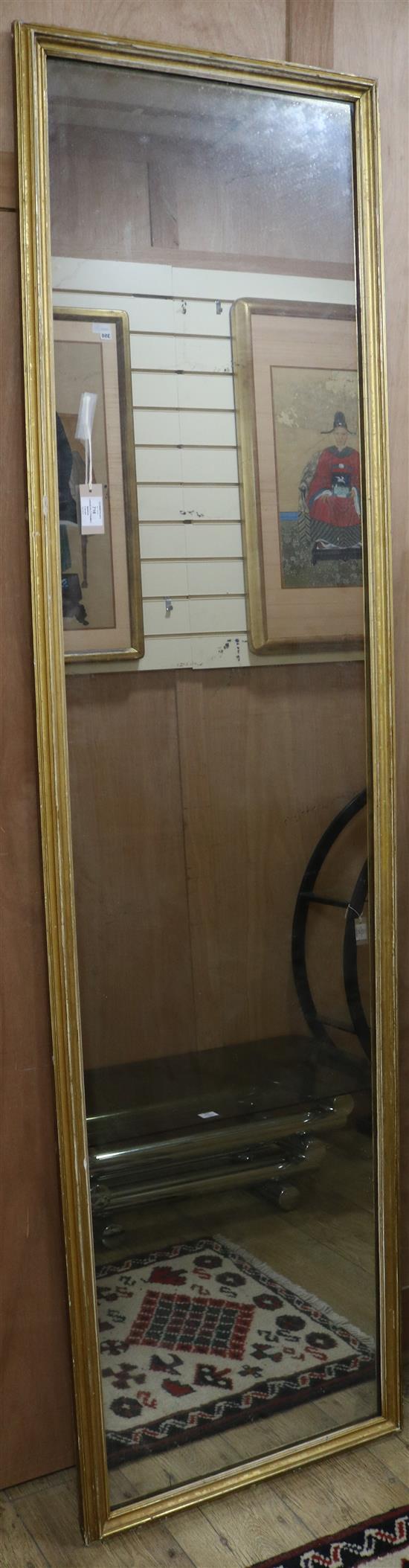 A Victorian gilt framed robing mirror W.61cm